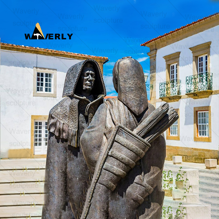 Old people reading books Bronze Statue-BKL-39003