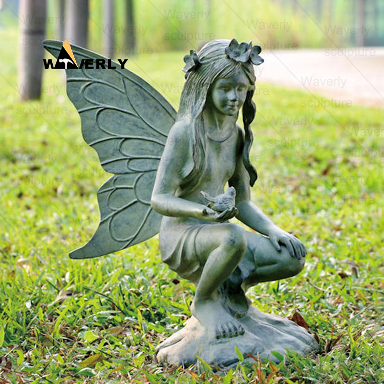 With Wings Fairy Angel arts Bronze Statue-BKL-30101