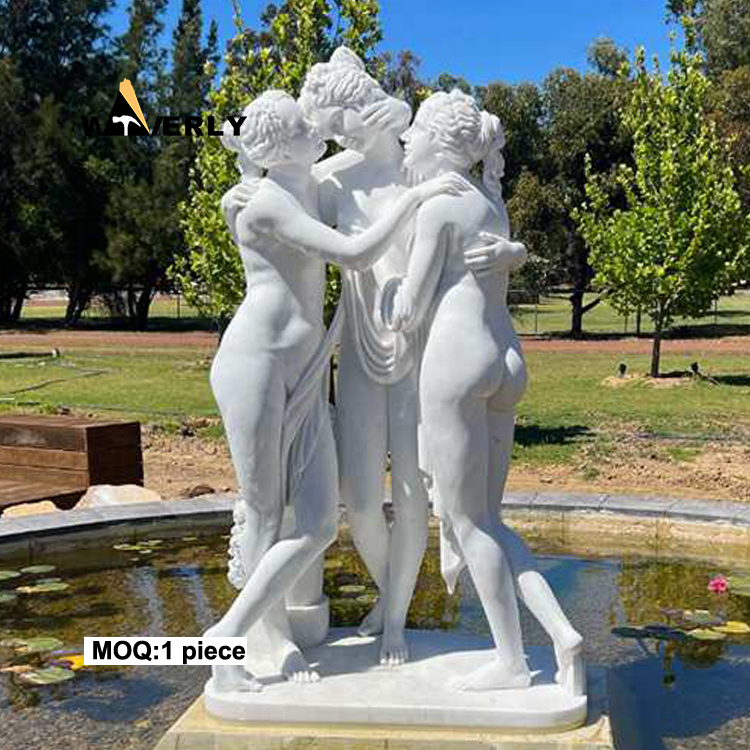 White The Three Graces Marble Statue MKL-32007