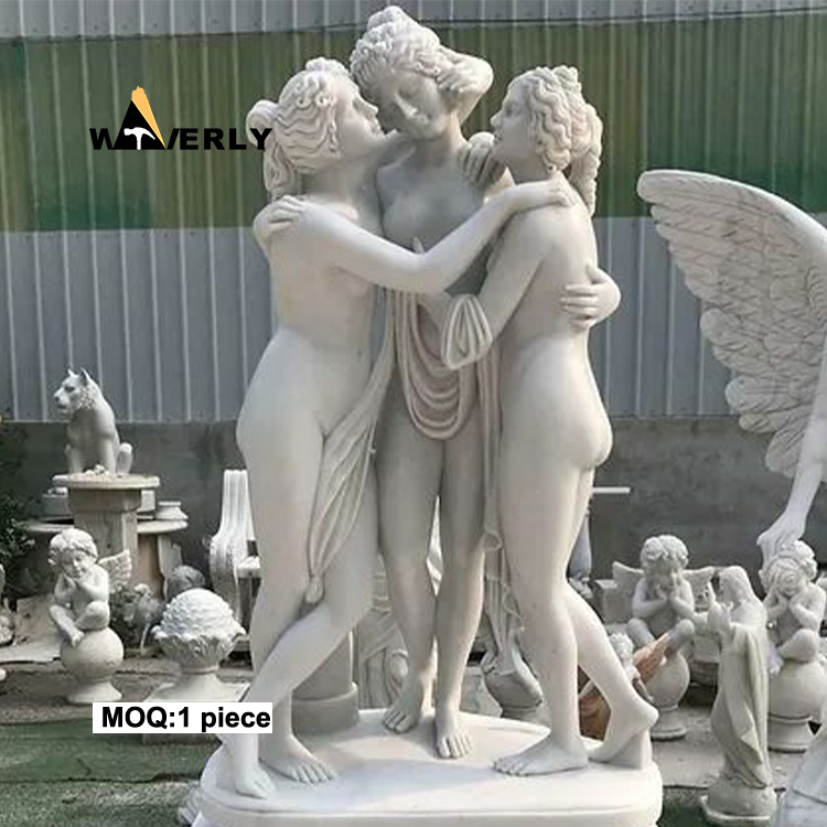 White The Three Graces Marble Statue MKL-32007