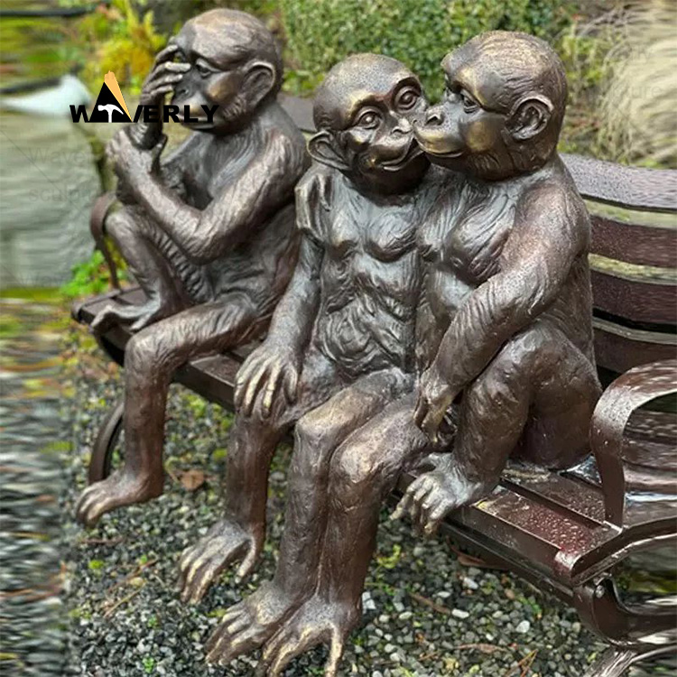 Art Vivid image Three Monkeys Bronze Sculpture BRO-33004