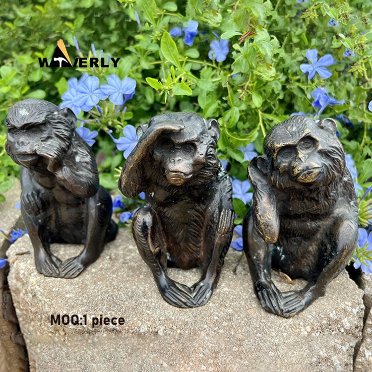 Art Vivid image Three Monkeys Bronze Sculpture BRO-33004