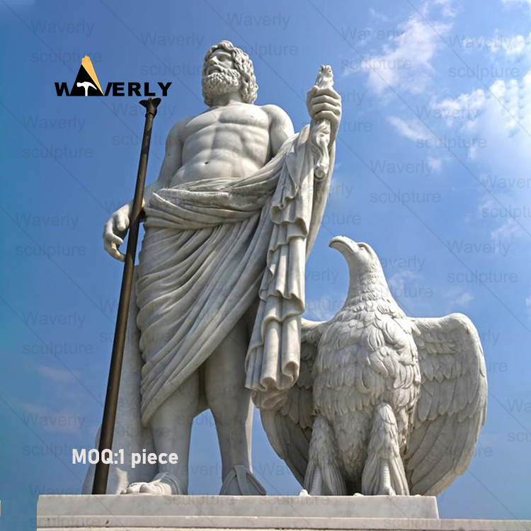 White Marble Stone Ancient Greek God Zeus Sculpture MAR-33006