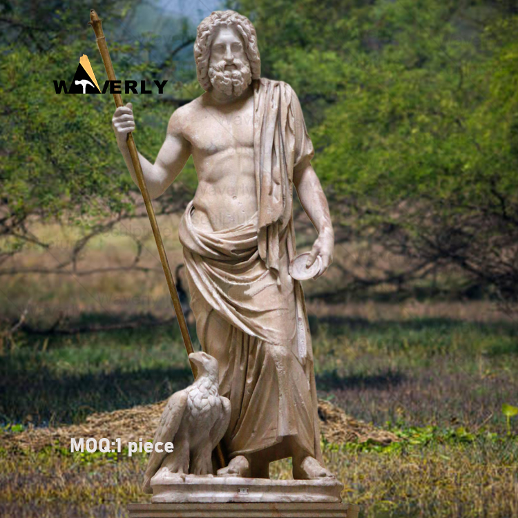 White Marble Stone Ancient Greek God Zeus Sculpture MAR-33006