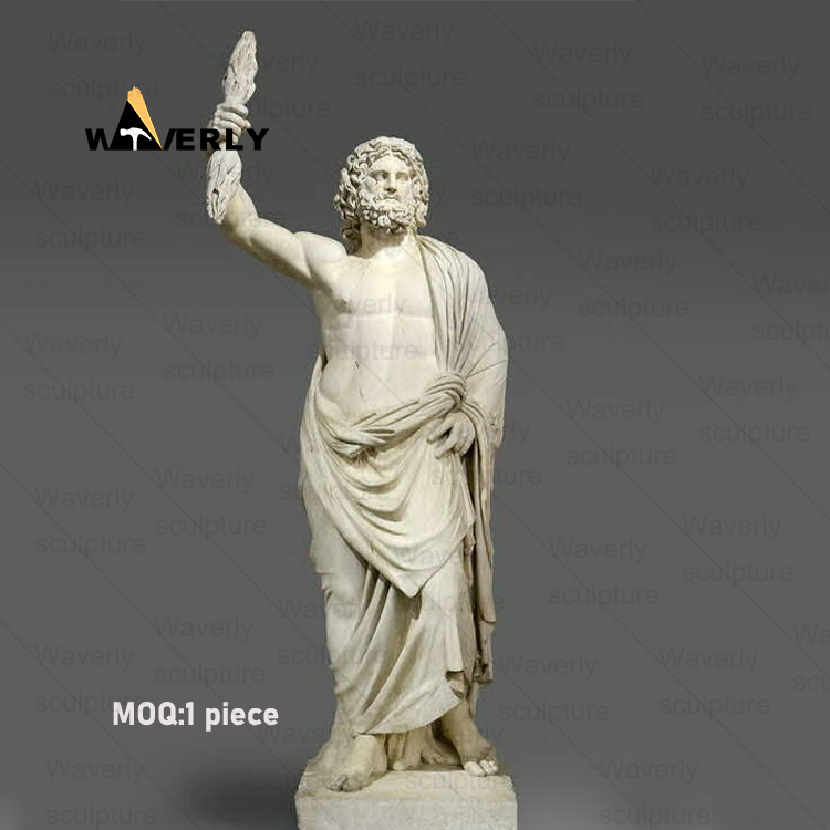 White Marble Stone Ancient Greek God Zeus Sculpture MAR-33006