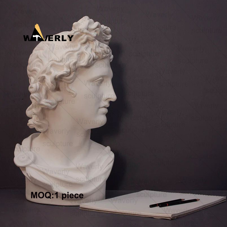 white marble Apollo bust sculpture MAR-33107