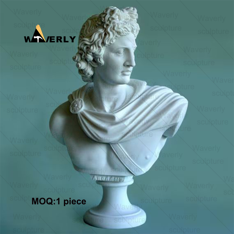 white marble Apollo bust sculpture MAR-33107