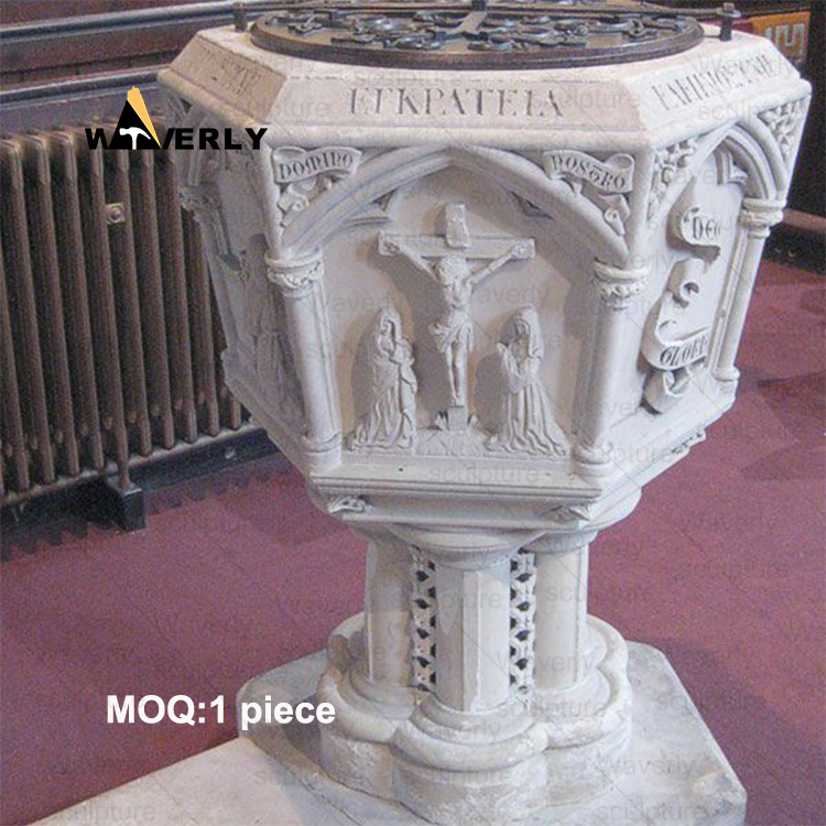 Marble Church Baptismal Basin Sculpture -40904