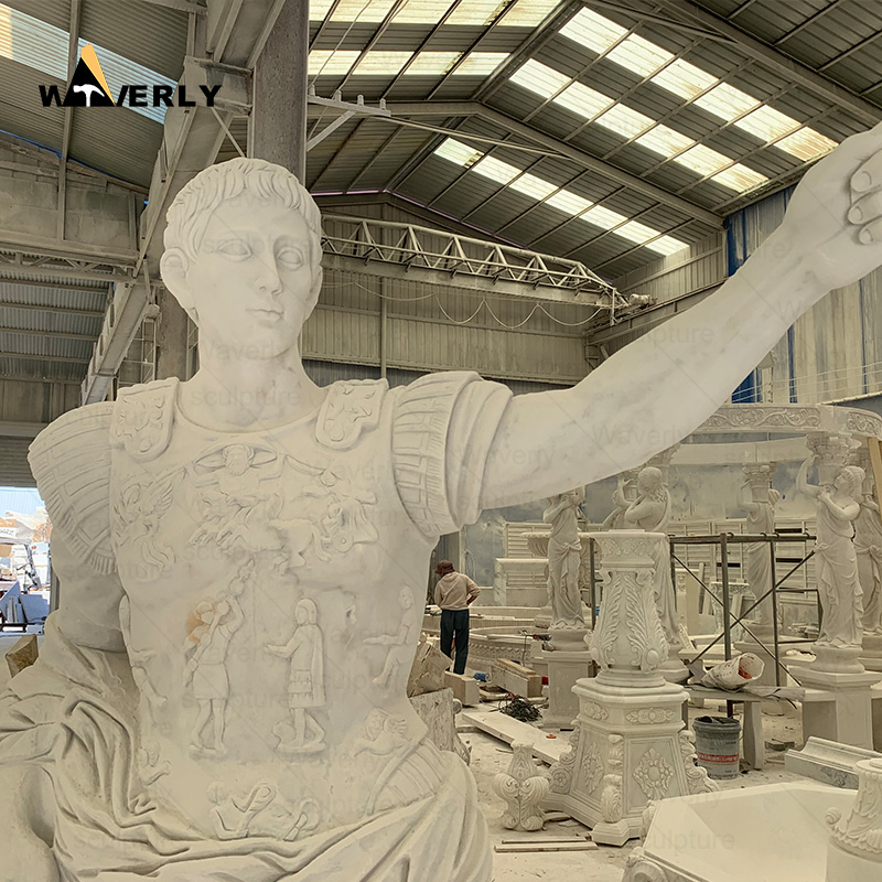 Hand carved marble life size julius caesar statue MBC24-10-1603