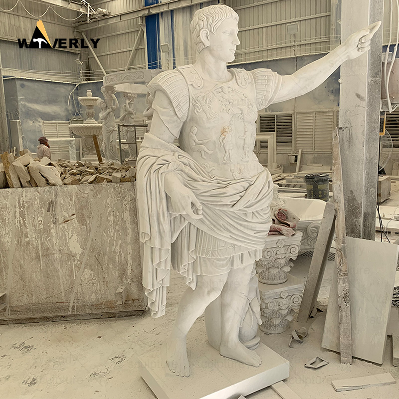 Hand carved marble life size julius caesar statue MBC24-10-1603