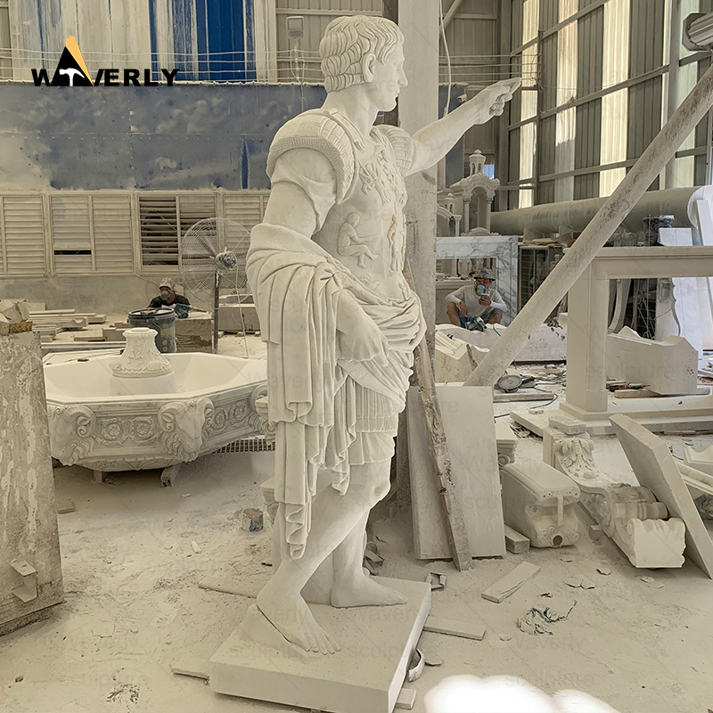 Hand carved marble life size julius caesar statue MBC24-10-1603