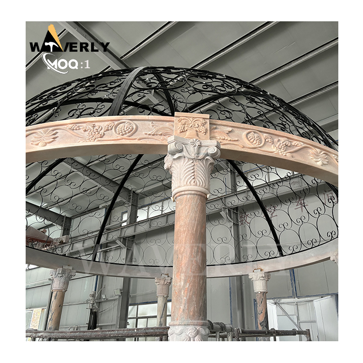 Natural Sunset Red marble Gazebo   MAR24-1118-12