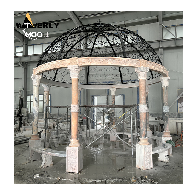 Natural Sunset Red marble Gazebo   MAR24-1118-12