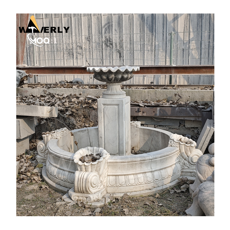 Hand Carved Garden Decor Marble Flower Pot Fountain For Sale MF24-1126-2