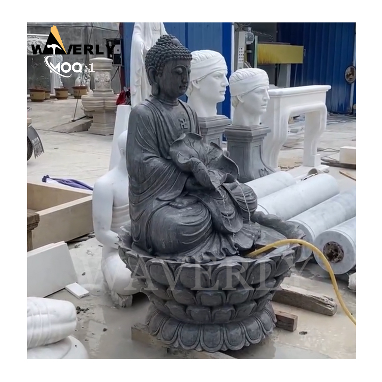 Courtyard Garden White Marble Buddha Fountain MBC24-1127-2