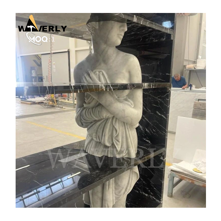 Hand Carved Greek Marble Lady Abstract Sculpture MF-1128-5