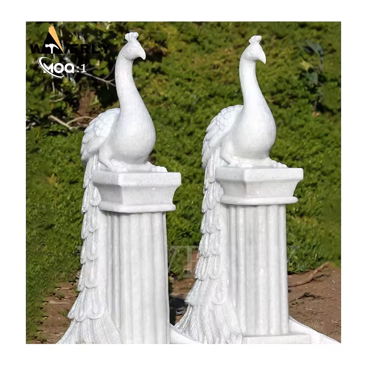 Stone Carvings And Sculptures Animals Peacock Statue MF24-1224-1