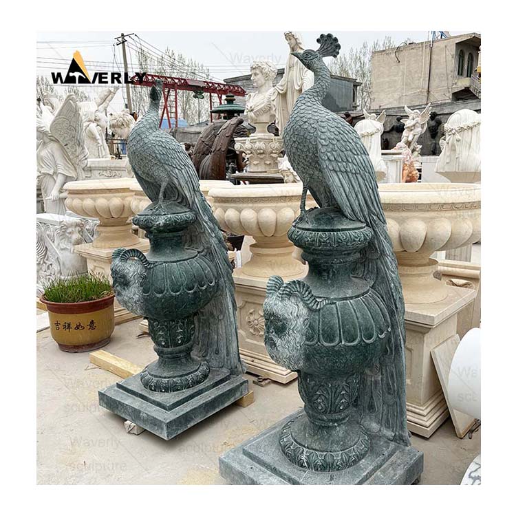 Stone Carvings And Sculptures Animals Peacock Statue MF24-1224-1