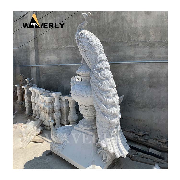 Stone Carvings And Sculptures Animals Peacock Statue MF24-1224-1