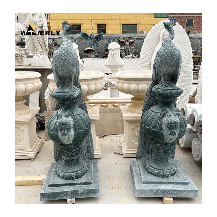 Stone Carvings And Sculptures Animals Peacock Statue MF24-1224-1