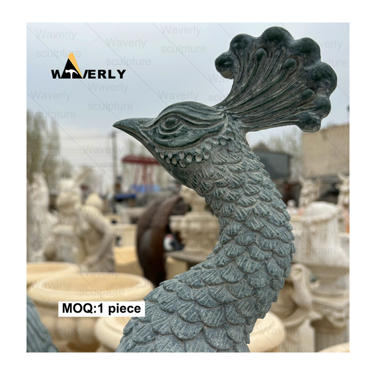 Stone Carvings And Sculptures Animals Peacock Statue MF24-1224-1