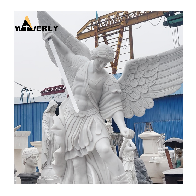 Marble Life Size Archangel Michael Sculpture MF24-1224-6