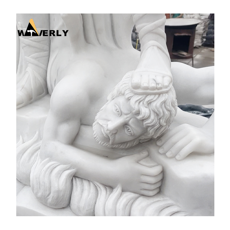 Marble Life Size Archangel Michael Sculpture MF24-1224-6