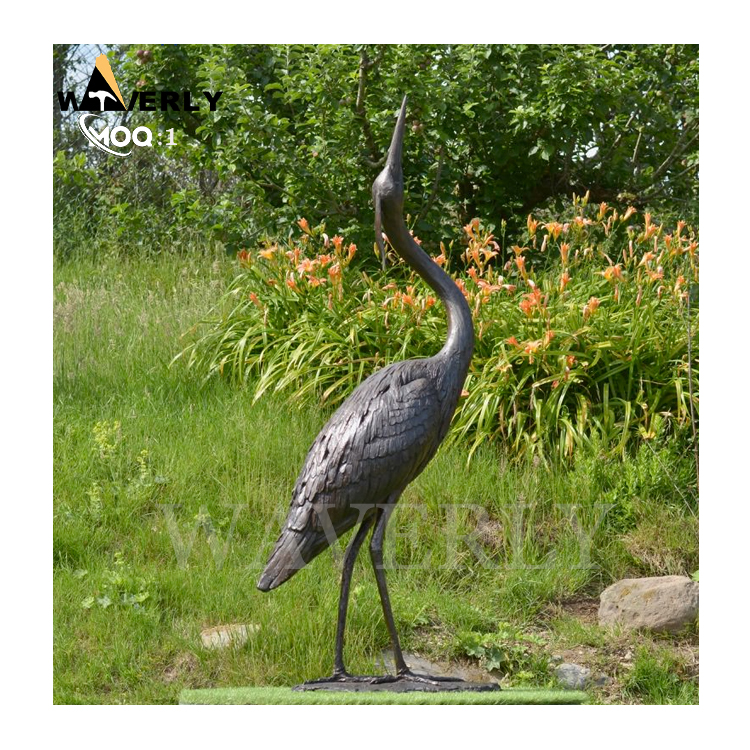 Garden Landscaping Bronze Heron Sculpture MF24-1231-2
