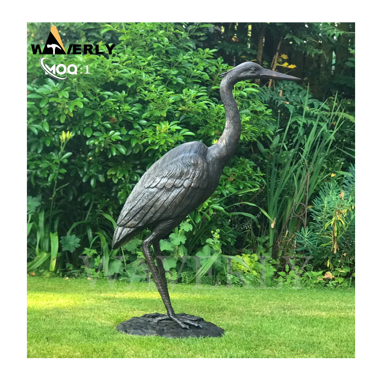 Garden Landscaping Bronze Heron Sculpture MF24-1231-2
