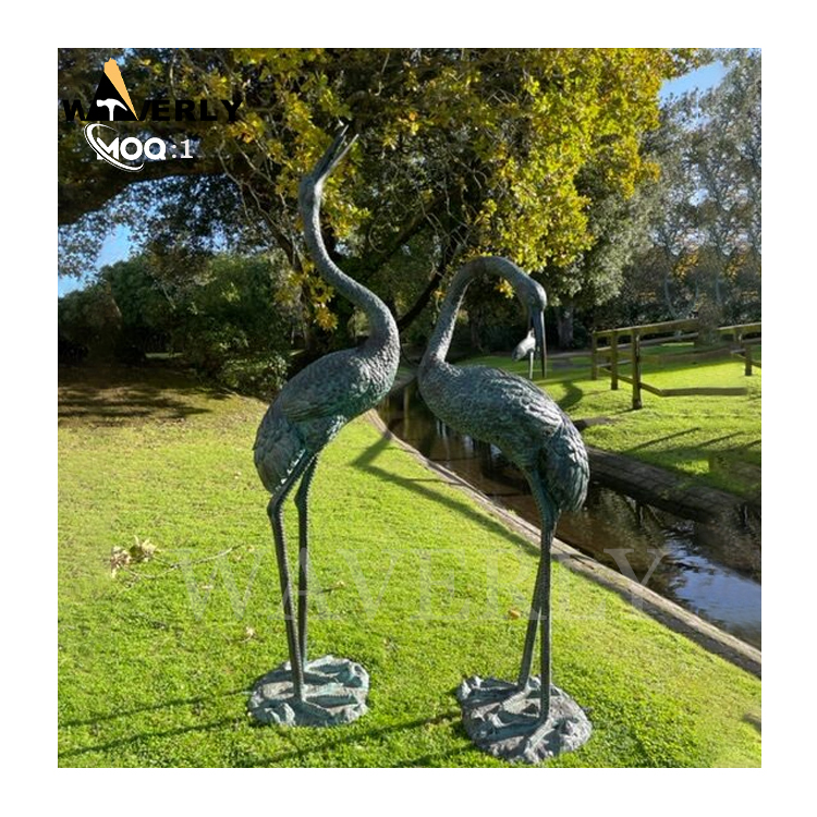 Garden Landscaping Bronze Heron Sculpture MF24-1231-1