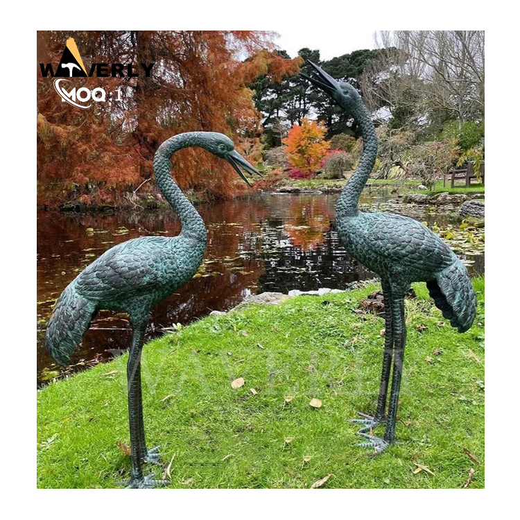 Garden Landscaping Bronze Heron Sculpture MF24-1231-1