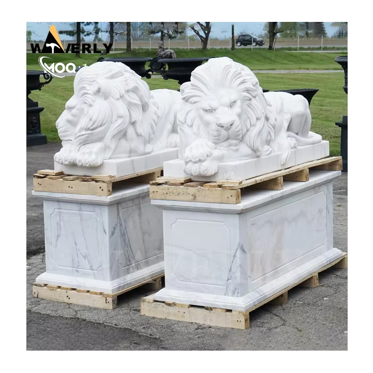 Garden Marble Lying Lion Sculpture MF25-1-13-6
