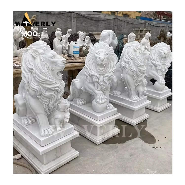 Garden Marble Lying Lion Sculpture MF25-1-13-6